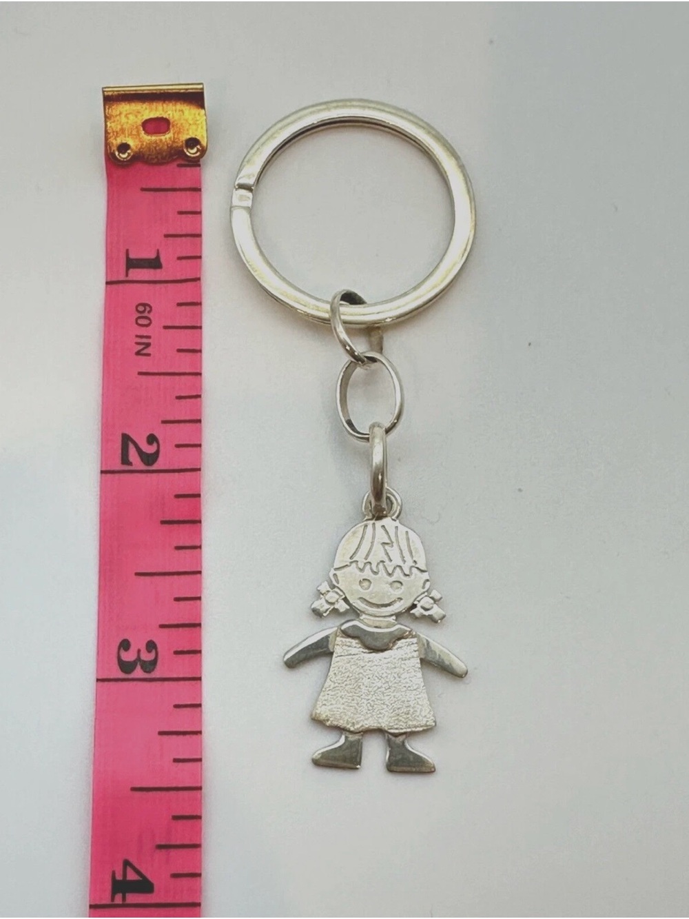 Silver 925 Girl Charm Keychain